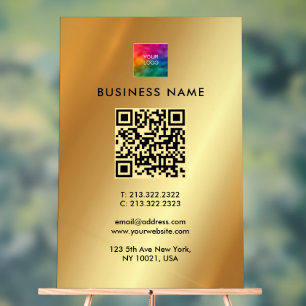 Werbe-QR-Code Laden Sie Ihr Logo auf Gold hoch Acrylschild