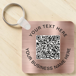 Werbe-QR-Code Roségold Schlüsselanhänger