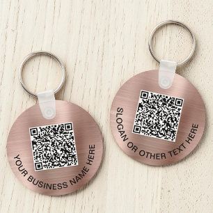 Werbe-QR-Code Roségold Schlüsselanhänger