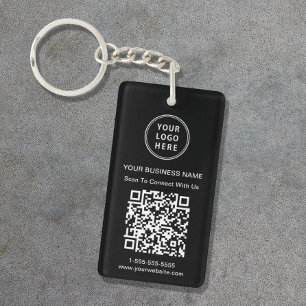 Werbe-QR-Code Schwarz Schlüsselanhänger