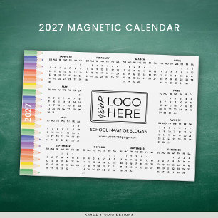 Werbe-Schullogo 2027 Magnetkalender Magnetkarte