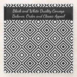 Werbe-Script-Unternehmen Tagline Black & White Glasuntersetzer