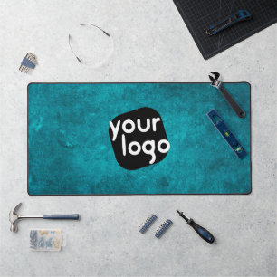 Werbe-Vintage-Firmenlogo Blau Schreibtischunterlage