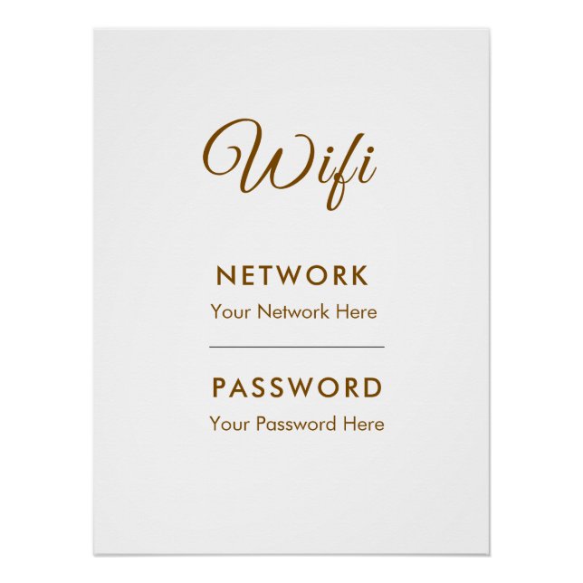 Werbe-Wifi-Passwort-Netzwerk Poster (Vorderseite)