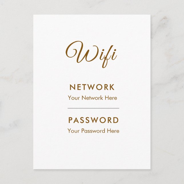 Werbe-Wifi-Passwort-Netzwerk Postkarte (Vorderseite)