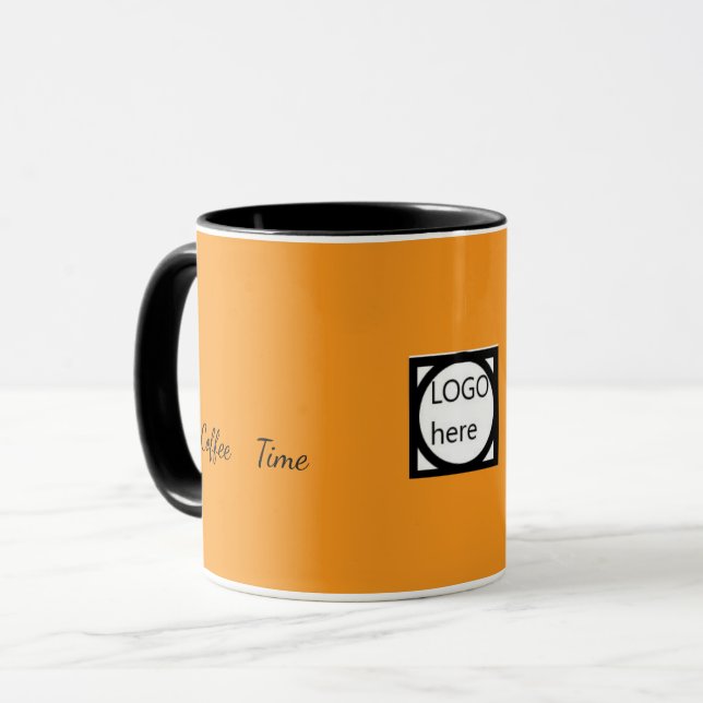 Werbe-Zweifarben-Kaffeetasse, braun Tasse (Vorderseite Links)