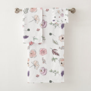 Werbeaktion Bohemisch Chic Floral Boho Girl Orange Badhandtuch Set