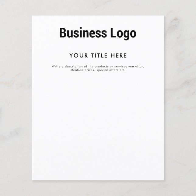Werbeaktion für berufliche Minimal-Business-Logos Flyer (Vorne)
