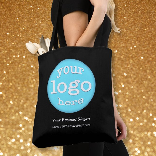 Werbeaktion für das benutzerdefinierte Firmenereig (Custom Company Business Event Logo Promotion Black Tote Bag)