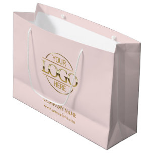 Werbeaktion für das Logo "Blush Pink" mit Markenbe Große Geschenktüte