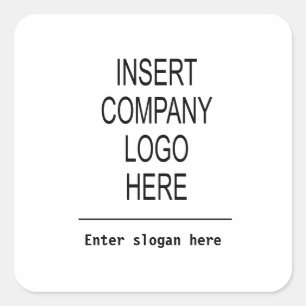 Werbeaktion für das Logo des Unternehmens Quadratischer Aufkleber