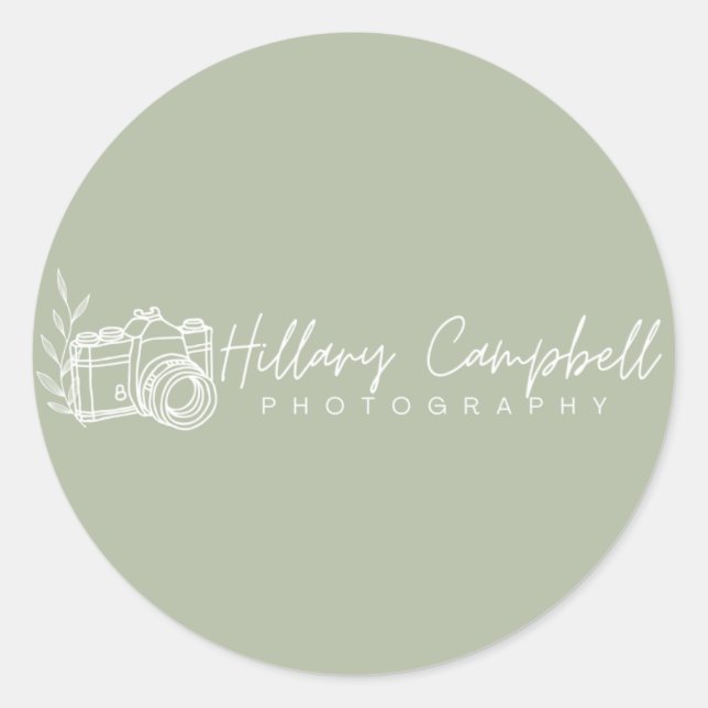 Werbeaktion für das Logo "Green Simple Business" Runder Aufkleber (Vorderseite)