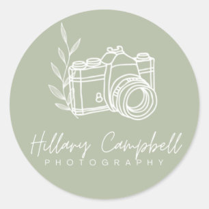 Werbeaktion für das Logo "Green Simple Fotografy" Runder Aufkleber
