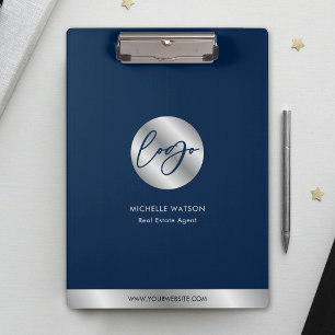 Werbeaktion für das Logo "Navy Blue & Silver" Klemmbrett