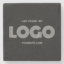 Werbeaktion für das rechteckige, schwarz-weiße Log Steinuntersetzer