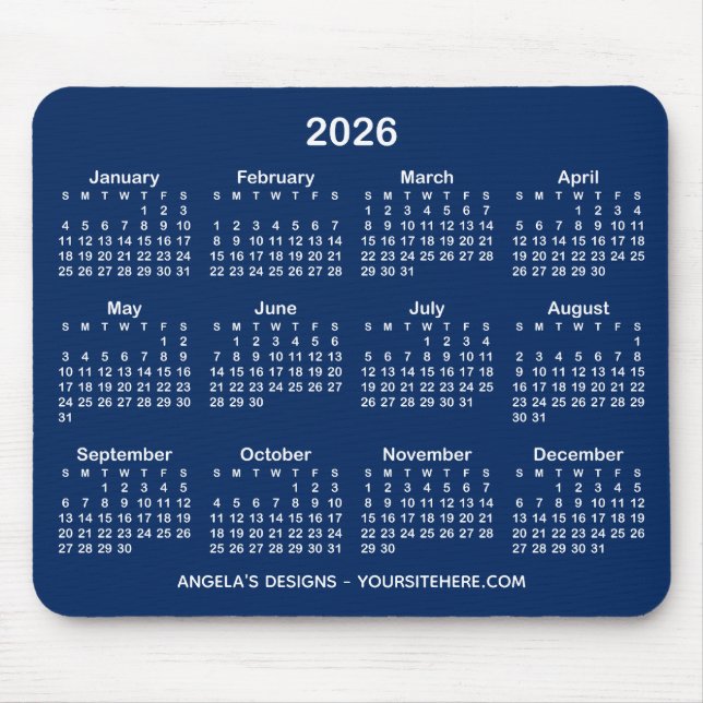 Werbeaktion für den blauen und weißen Kalender der Mousepad (Vorne)