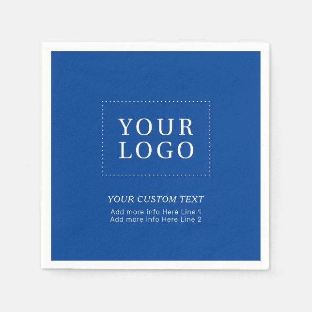 Werbeaktion für einfache Blue Custom Business-Logo Serviette (Vorderseite)