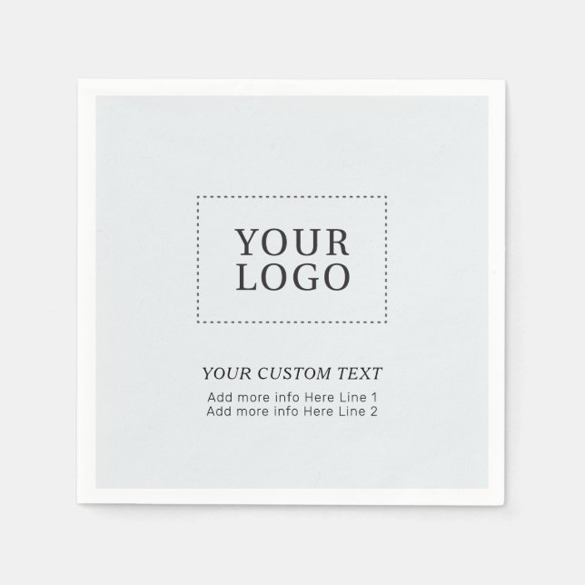 Werbeaktion für einfache, graue Firmenlogos Serviette (Vorderseite)