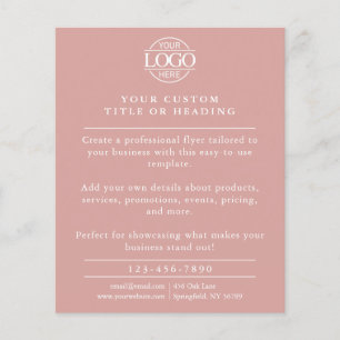 Werbeaktion für elegante Dusty-Rose-Firmenlogos Flyer