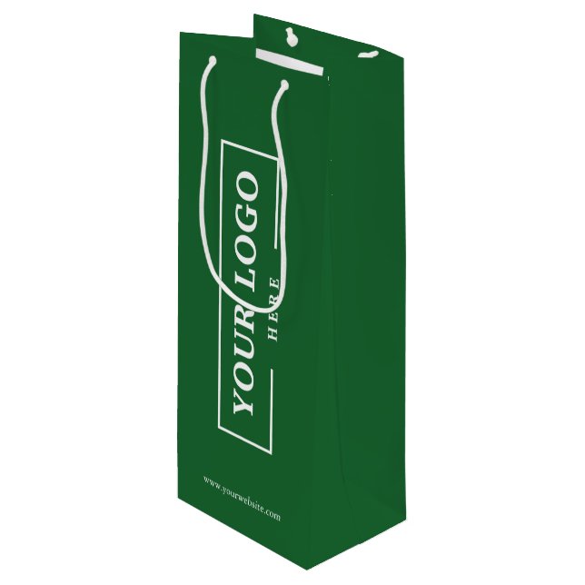 Werbeaktion für Firmenlogo Geschenktüte Für Weinflaschen (Vorderseite Schrägansicht)