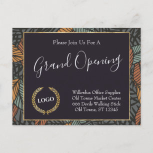 Werbeaktion für Firmenlogos Blätter Gold Postkarte