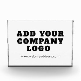 Werbeaktion für Firmenlogos hinzufügen Fotoblock