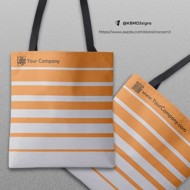 Werbeaktion für kleine Unternehmen, Name Grau Oran (Small Business Promotion Logo Name Gray Orange Tote Bag)