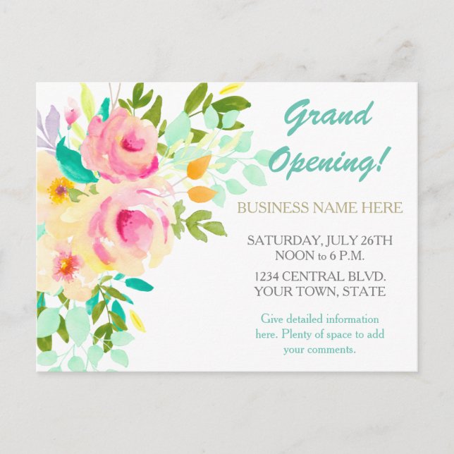 Werbeaktion für Korallenveranstaltungen - Rose Postkarte (Vorderseite)