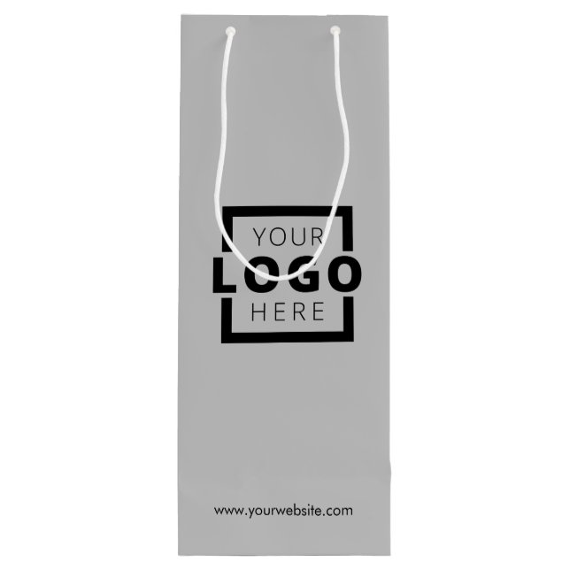 Werbeaktion für kundenspezifische Firmenlogos Grau Geschenktüte Für Weinflaschen (Rückseite)