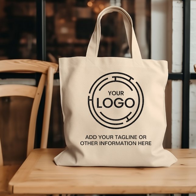 Werbeaktion für kundenspezifische Firmenlogos Tragetasche (Customized tote bag with your logo and tagline)