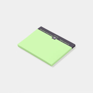 Werbeaktion für lila und grüne Pflege Post-it Klebezettel