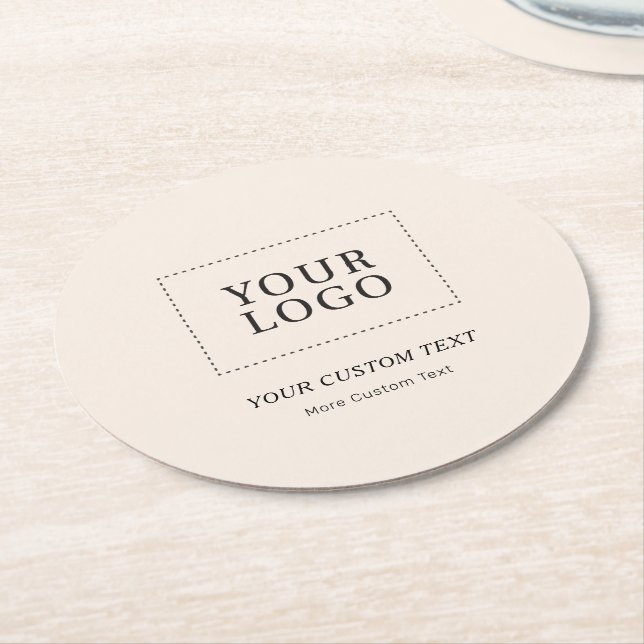 Werbeaktion für maßgeschneiderte Firmenlogos von B Runder Pappuntersetzer (Angewinkelt)