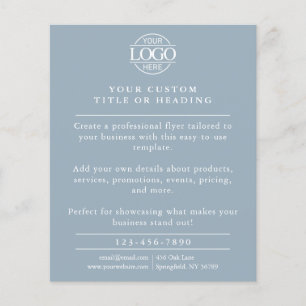 Werbeaktion für Minimalistische Dusty Blue-Busines Flyer