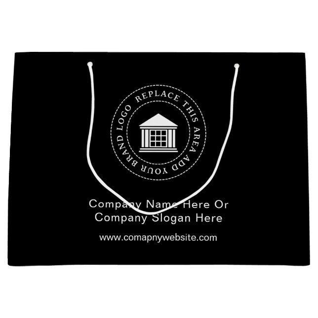 Werbeaktion für Minimalistisches, einfaches Firmen Große Geschenktüte (Vorderseite)