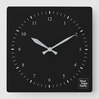 Werbeaktion für moderne Firmenlogos Quadratische Wanduhr