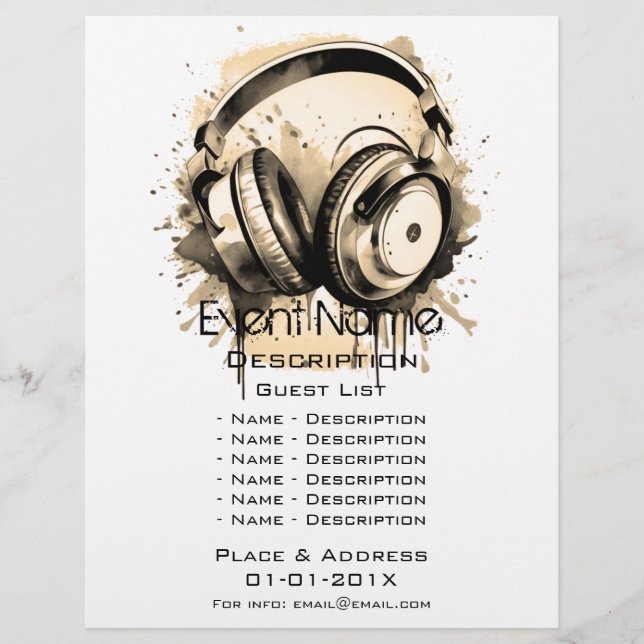 Werbeaktion für musikalische Veranstaltungen Flyer (Vorne)