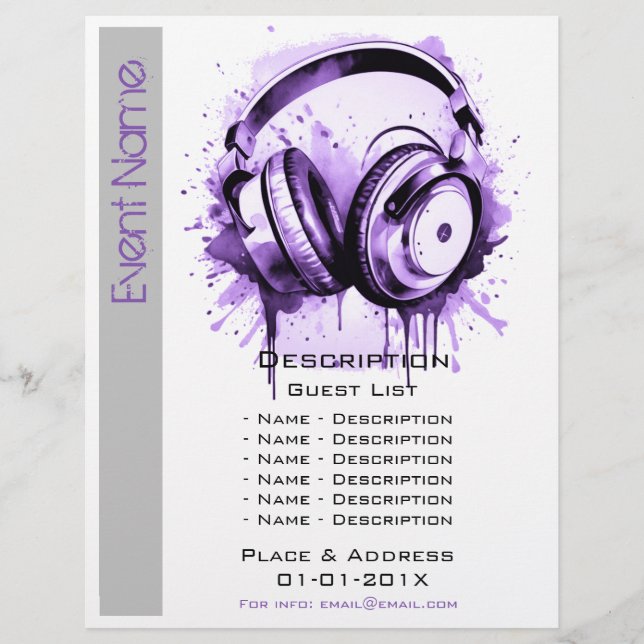 Werbeaktion für musikalische Veranstaltungen Flyer (Vorne)