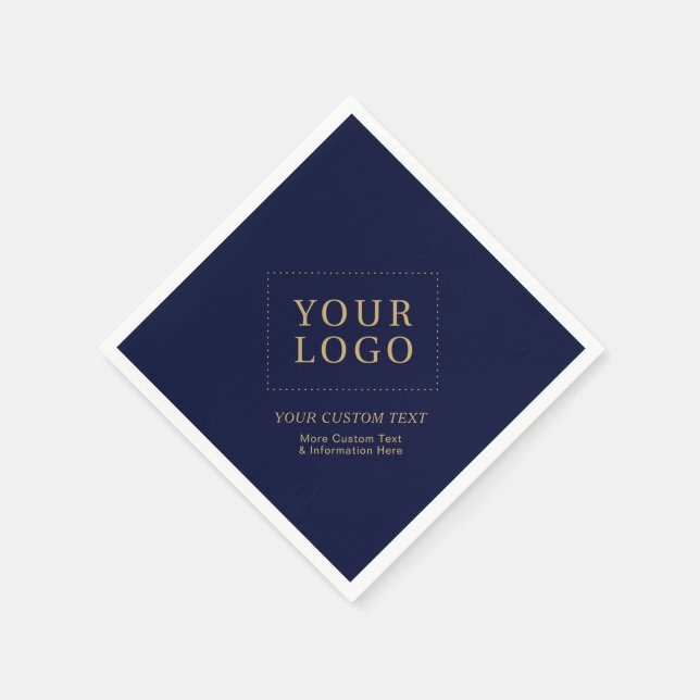 Werbeaktion für Navy Blue & Gold-Firmenlogo Serviette (Ecke)