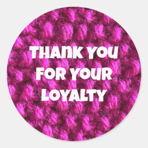 Werbeaktion Rosa Garn - Kundenempfehlung Runder Aufkleber