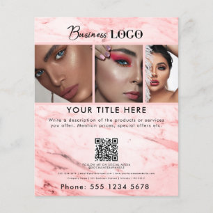 Werbeaktion Schönheitshaarnägel Rosa Marmor Flyer