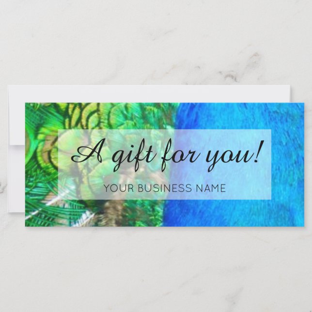 Werbeaktion zum Thema Pfau (Vorderseite)