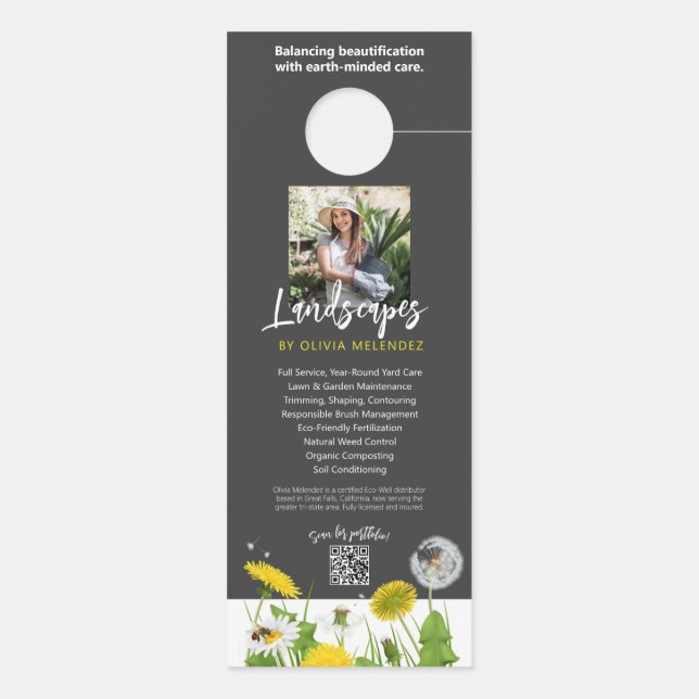 Werbeaktion zur Pflege von natürlichen Rasenfläche Türanhänger (Rückseite)