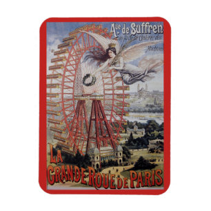 Werbeanzeige für das Pariser Riesenrad im Vintage- Magnet