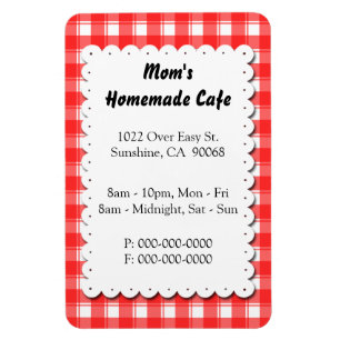 Werbeanzeige für das Restaurant Red Plaid als Magn Magnet
