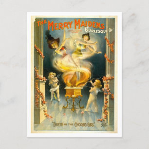Werbeanzeige für eine Vintage-Vaudeville-Choristin Postkarte