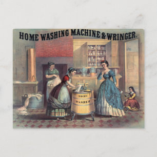 Werbeanzeige für eine Vintage-Waschmaschine Postkarte