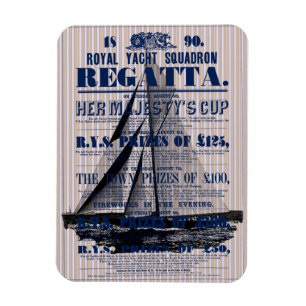 Werbeanzeige für eine Vintage-Yacht-Regatta Magnet