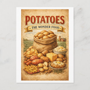 Werbeanzeige für Kartoffeln im Vintage-Stil Postkarte