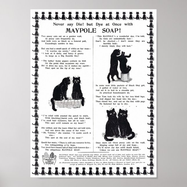 Werbeanzeige Maypole Seife, Louis Wain Poster (Vorne)