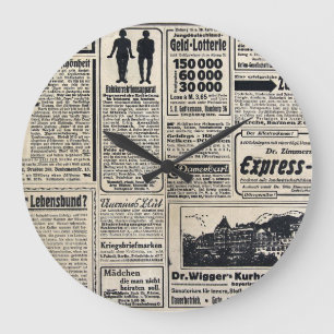 Werbeanzeigen für antike deutsche Zeitungen 1917 Große Wanduhr